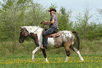 woman rides Pintaloosa