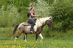 woman rides Pintaloosa