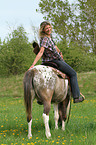 woman rides Pintaloosa