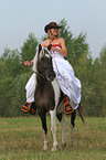 woman rides Pintaloosa