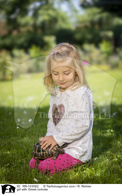 girl with Greek tortoise / RR-103582