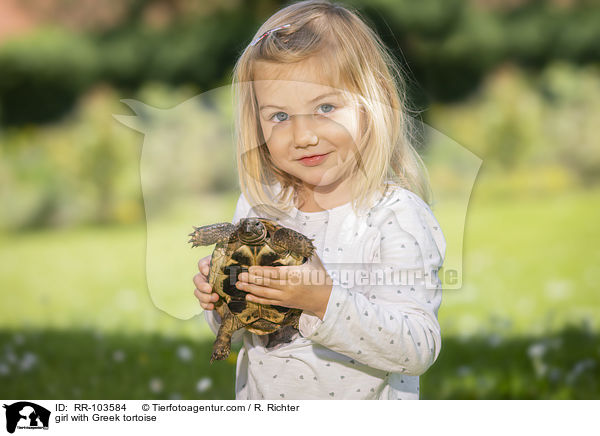 girl with Greek tortoise / RR-103584