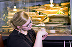 woman with Leopard Gecko