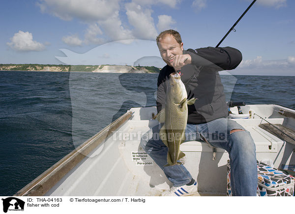 Angler mit Dorsch / fisher with cod / THA-04163