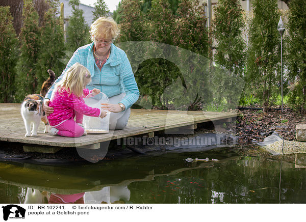people at a Goldfish pond / RR-102241