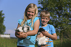 children with Abyssinian guinea pig