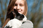 girl with dwarf rabbit