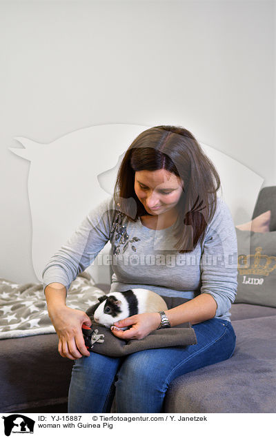 woman with Guinea Pig / YJ-15887