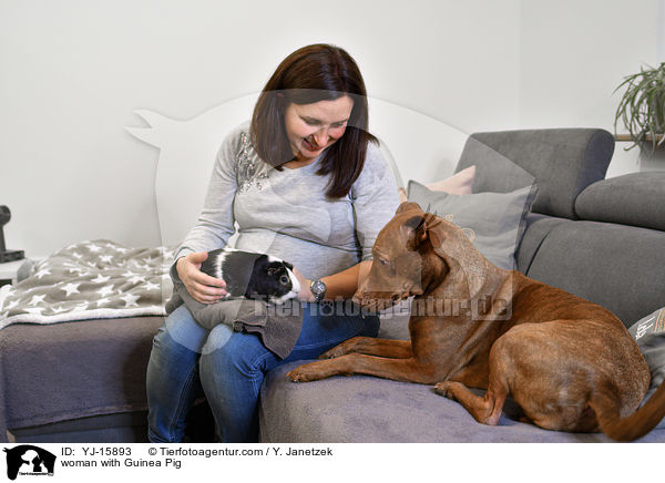 woman with Guinea Pig / YJ-15893