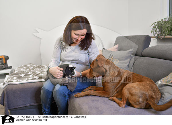 woman with Guinea Pig / YJ-15894