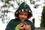 boy and guinea pig