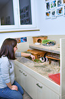 woman with Guinea Pig