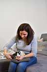 woman with Guinea Pig