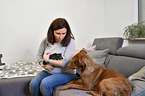 woman with Guinea Pig