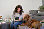 woman with Guinea Pig