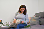 woman with Guinea Pig