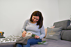 woman with Guinea Pig