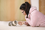 young woman with guinea pig