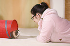 young woman with guinea pig