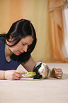 young woman with guinea pig