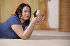 young woman with guinea pig