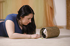 young woman with guinea pig