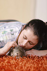 young woman with guinea pig