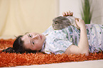 young woman with guinea pig