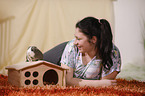 young woman with guinea pig