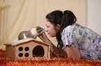 young woman with guinea pig