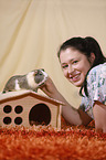 young woman with guinea pig