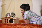 young woman with guinea pig