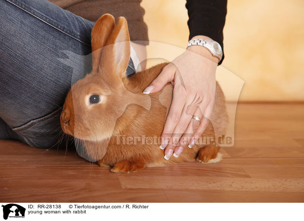 young woman with rabbit / RR-28138