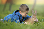 boy with rabbit