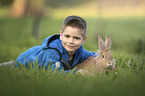 boy with rabbit