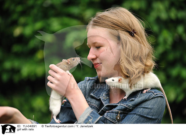 Mdchen mit Ratten / girl with rats / YJ-04891