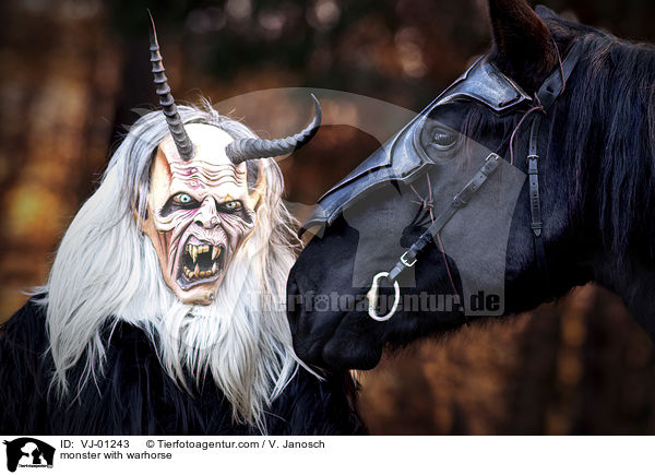 Monster mit Kriegspferd / monster with warhorse / VJ-01243