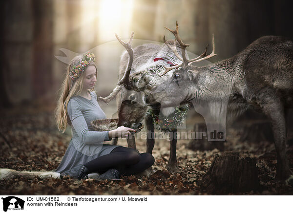 Frau mit Rentieren / woman with Reindeers / UM-01562