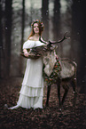 woman with Reindeer