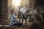 woman with Reindeers