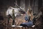 woman with Reindeers