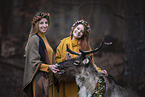womans with Reindeer