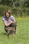 woman with fawn